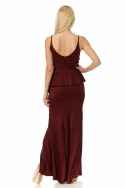 Pleated Long V-Neck Peplum Dress By Lenovia 5174 -Dresses Shop long pleated v neck peplum dress by lenovia 5174 long formal dresses lenovia 963610