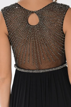 Long Ruched Dress With Sheer Back By Poly USA 7514 -Dresses Shop long ruched dress with sheer back by poly usa 7514 long formal dresses poly usa 851604