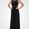 Long Ruched Dress With Sheer Back By Poly USA 7514 -Dresses Shop long ruched dress with sheer back by poly usa 7514 long formal dresses poly usa xs black 515987
