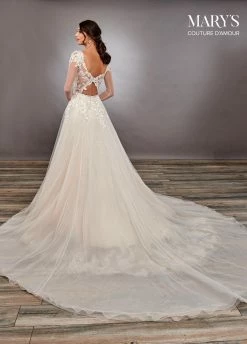 Long Sleeve Overskirt Wedding Gown By Mary's Bridal MB4081 -Dresses Shop long sleeve overskirt wedding gown by marys bridal mb4081 wedding dresses marys bridal couture damour collection 438268