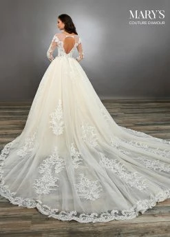 Long Sleeve Wedding Dress By Mary's Bridal MB4096 -Dresses Shop long sleeve wedding dress by marys bridal mb4096 wedding dresses marys bridal couture damour collection 246909