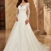 Long Sleeve Wedding Dress By Mary's Bridal MB4125 2 Long Sleeve Wedding Dress By Mary's Bridal MB4125 -Dresses Shop long sleeve wedding dress by marys bridal mb4125 wedding dresses marys bridal couture damour collection 0 ivory 728054