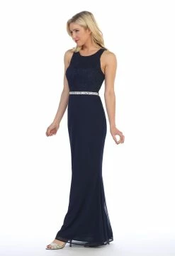 Long Sleeveless Dress With Floral Lace Bodice By Celavie 6253-L -Dresses Shop long sleeveless dress with floral lace bodice by celavie 6253 l long formal dresses celavie 958583