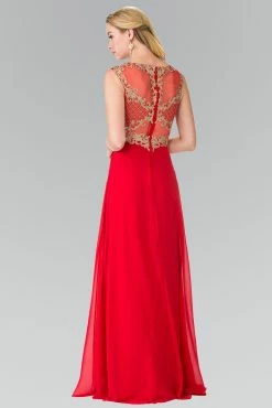 Long Sleeveless Dress With Gold Applique By Elizabeth K GL2316 -Dresses Shop long sleeveless dress with gold applique by elizabeth k gl2316 long formal dresses elizabeth k 570914