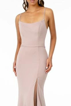 Long Square Neck Jersey Dress With Side Slit By Elizabeth K GL2670 -Dresses Shop long square neck jersey dress with side slit by elizabeth k gl2670 long formal dresses elizabeth k 162936