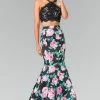 Long Two-Piece Floral Print Halter Dress By Elizabeth K GL2259 -Dresses Shop long two piece floral print halter dress by elizabeth k gl2259 long formal dresses elizabeth k xs black 280884