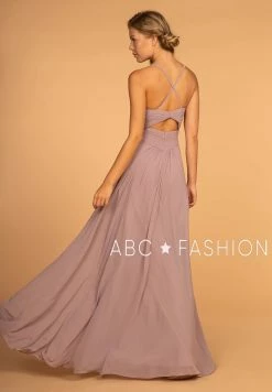 Long V-Neck Chiffon Dress With Pleated Bodice By Elizabeth K GL2609 -Dresses Shop long v neck chiffon dress with pleated bodice by elizabeth k gl2609 long formal dresses elizabeth k 191198