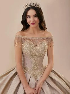 Metallic Glitter Strapless Quinceanera Dress By Fiesta Gowns 56404 -Dresses Shop metallic glitter strapless quinceanera dress by fiesta gowns 56404 quinceanera dresses house of wu fiesta gowns 494445