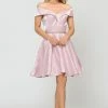 Metallic Short Off The Shoulder Dress By Poly USA 8238