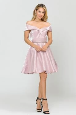 Metallic Short Off The Shoulder Dress By Poly USA 8238