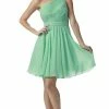 Mint Green Short One Shoulder Ruched Dress By Poly USA -Dresses Shop mint green short one shoulder ruched dress by poly usa short cocktail dresses poly usa xs mint 843705