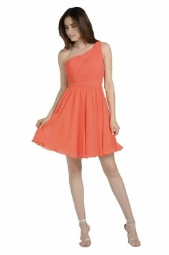 Mint Green Short One Shoulder Ruched Dress By Poly USA -Dresses Shop mint green short one shoulder ruched dress by poly usa short cocktail dresses poly usa xs orange 711960