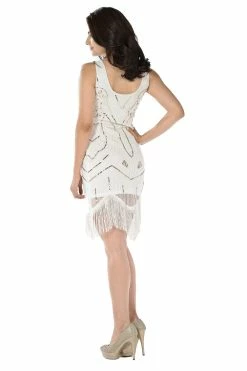 Navy Short Sequined Flapper Fringe Dress By Poly USA -Dresses Shop navy short sequined flapper fringe dress by poly usa short cocktail dresses poly usa 332092