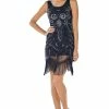 Navy Short Sequined Flapper Fringe Dress By Poly USA 1 Navy Short Sequined Flapper Fringe Dress By Poly USA -Dresses Shop navy short sequined flapper fringe dress by poly usa short cocktail dresses poly usa xs navy 257824