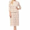 Nude Short Floral Lace Dress With Sleeves By Lenovia