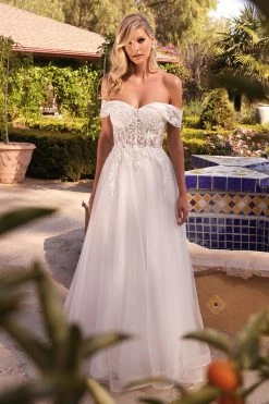 Off Shoulder Bridal Gown By Cinderella Divine CD961W -Dresses Shop off shoulder bridal gown by cinderella divine cd961w long formal dresses cinderella divine 440243