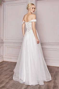 Off Shoulder Bridal Gown By Cinderella Divine CD961W -Dresses Shop off shoulder bridal gown by cinderella divine cd961w long formal dresses cinderella divine 628939