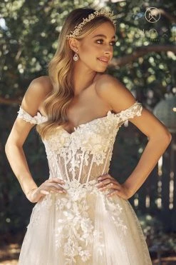 Off Shoulder Corset Bridal Gown By Nox Anabel C1199W -Dresses Shop off shoulder corset bridal gown by nox anabel c1199w long formal dresses nox anabel 992599