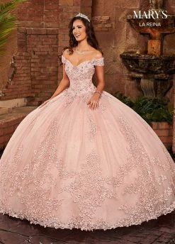 Off Shoulder Quinceanera Dress By Mary's Bridal MQ2129 -Dresses Shop off shoulder quinceanera dress by marys bridal mq2129 quinceanera dresses marys bridal 0 blush 696329