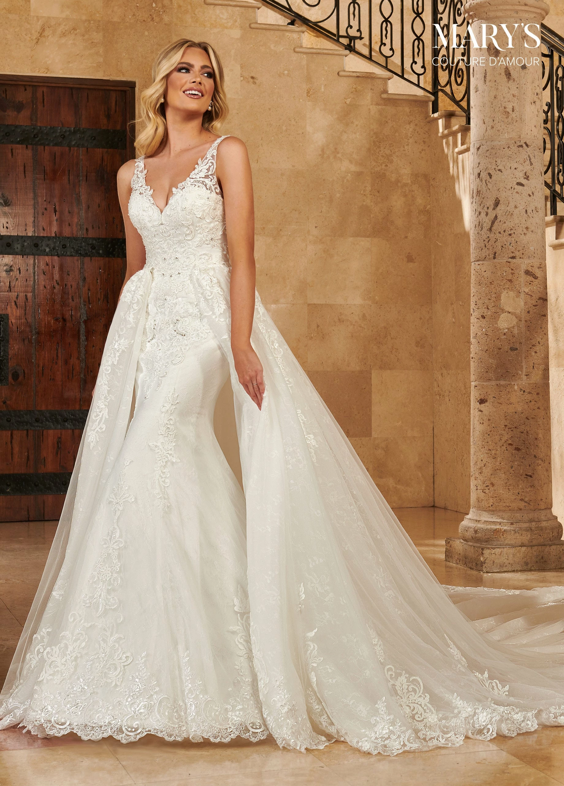 Overskirt Wedding Dress By Mary's Bridal MB4129 3 Overskirt Wedding Dress By Mary's Bridal MB4129