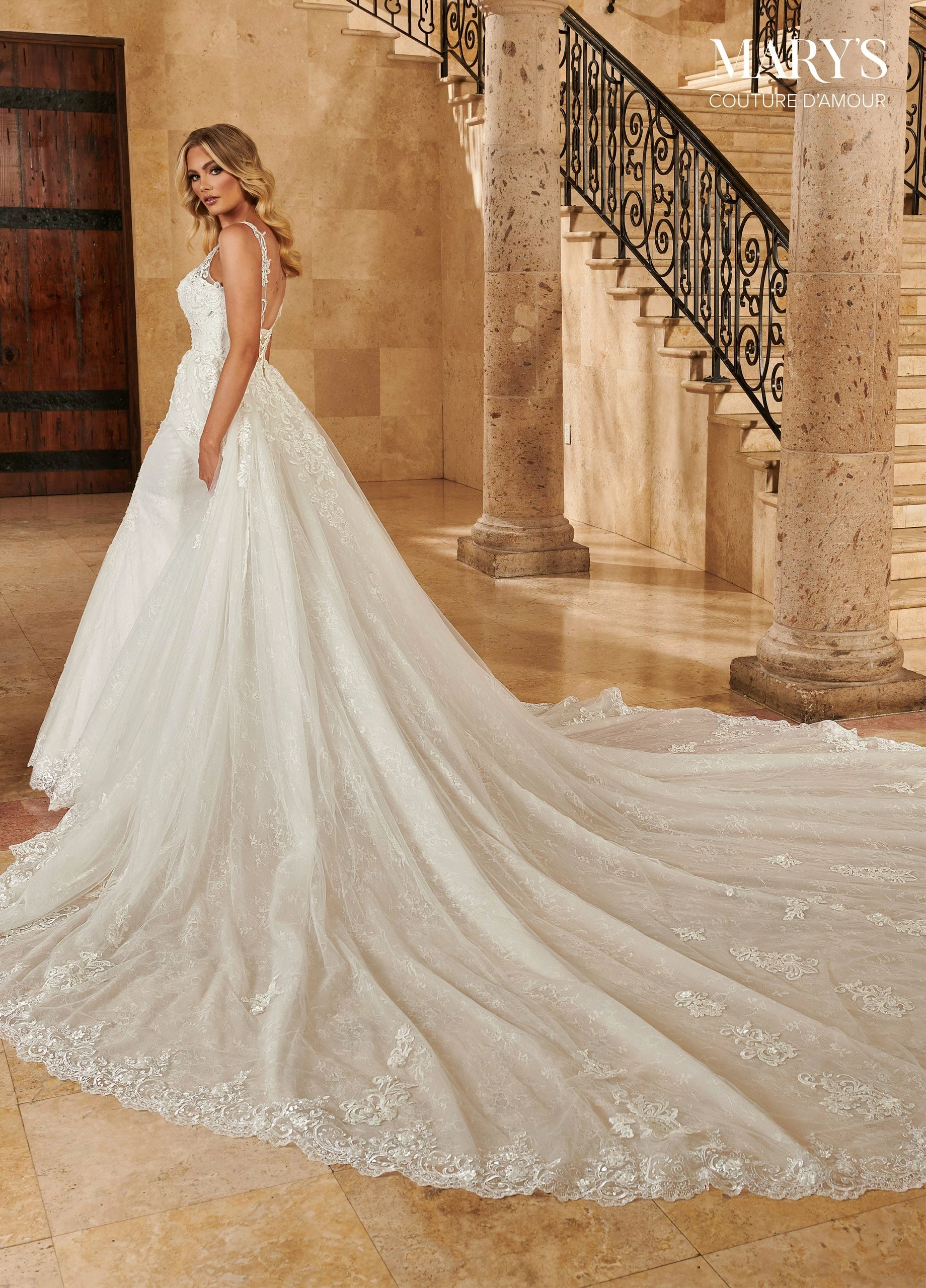 Overskirt Wedding Dress By Mary's Bridal MB4129 4 Overskirt Wedding Dress By Mary's Bridal MB4129 - Image 2