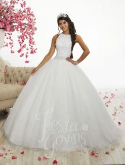 Pearl Beaded Halter Dress By House Of Wu Fiesta Gowns 56318 -Dresses Shop pearl beaded halter dress by house of wu fiesta gowns style 56318 quinceanera dresses house of wu fiesta gowns 0 white 529674