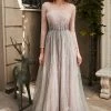 Pleated 3/4 Sleeve Tulle Gown By Cinderella Divine B701 1 Pleated 3/4 Sleeve Tulle Gown By Cinderella Divine B701 -Dresses Shop pleated 34 sleeve tulle gown by cinderella divine b701 long formal dresses cinderella divine 6 purple grey 588338