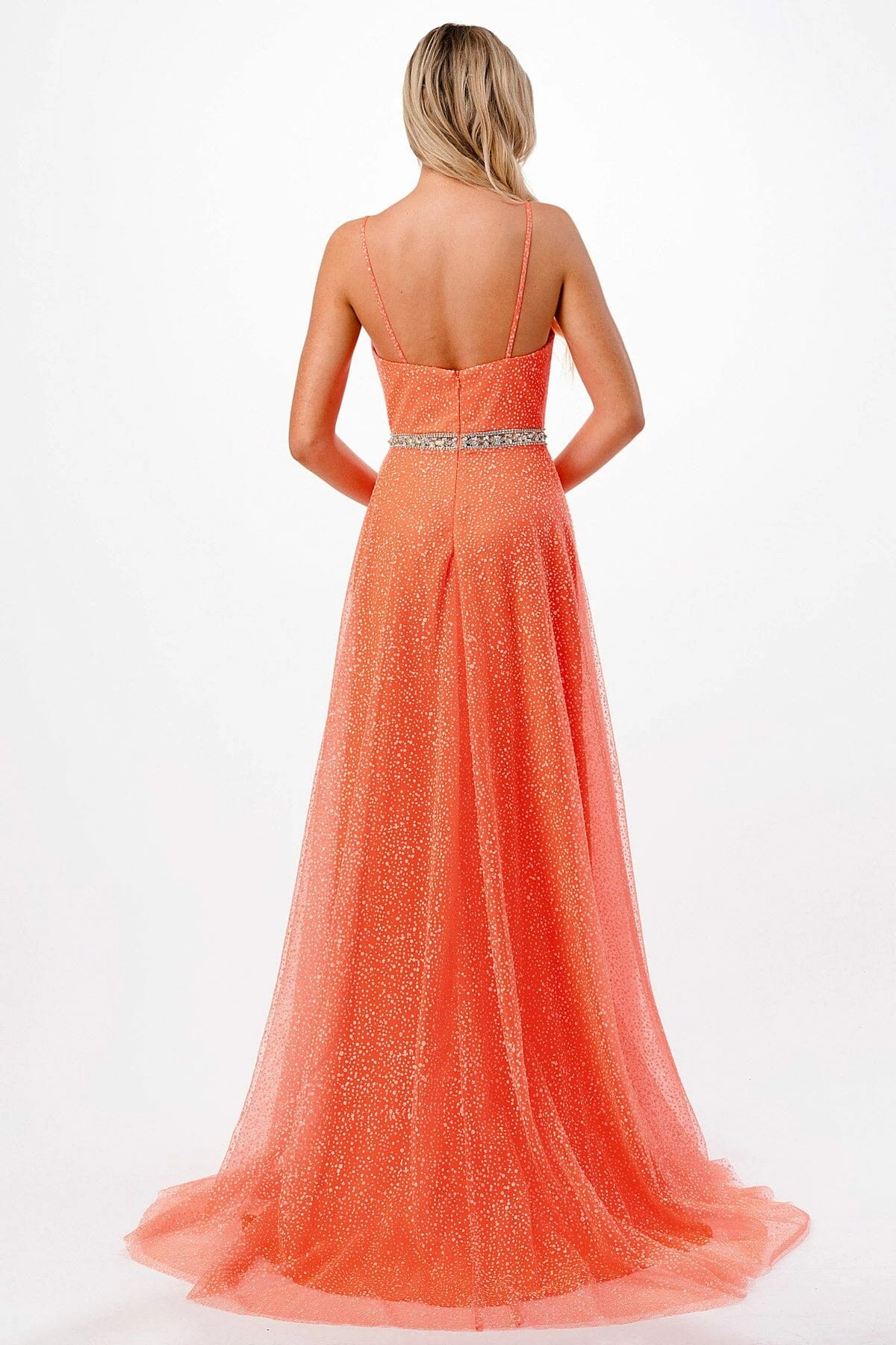 Pleated Goddess Glitter Tulle Gown By Coya P2105 8 Pleated Goddess Glitter Tulle Gown By Coya P2105 - Image 6