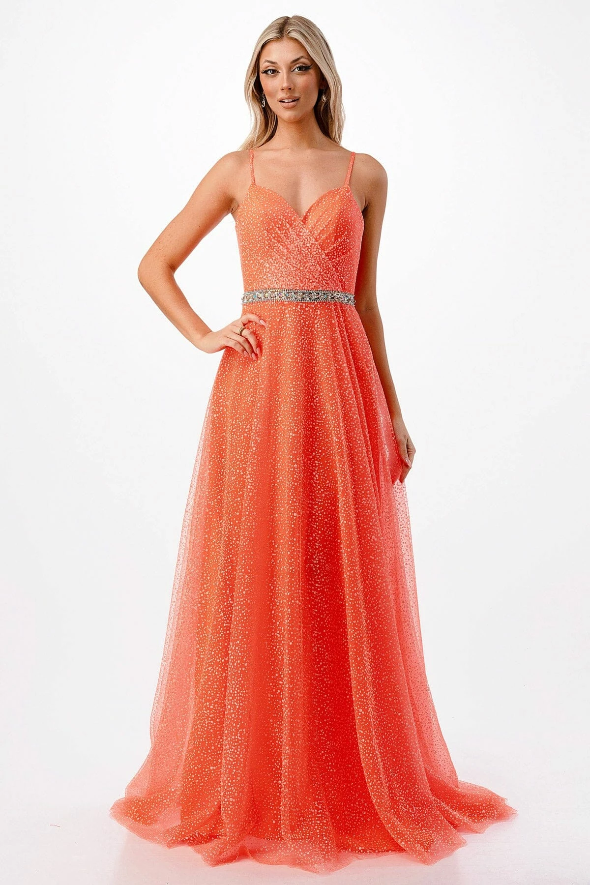 Pleated Goddess Glitter Tulle Gown By Coya P2105 7 Pleated Goddess Glitter Tulle Gown By Coya P2105 - Image 5