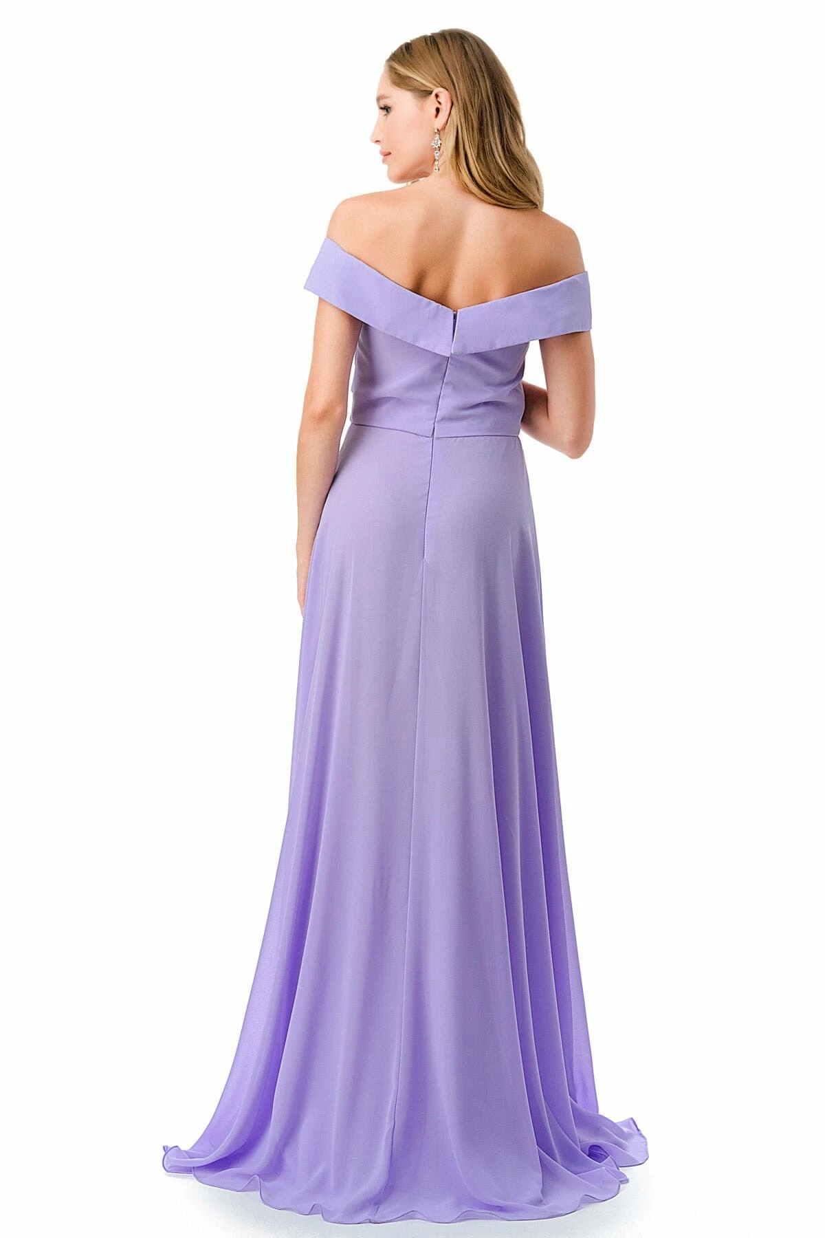 Pleated Off Shoulder A-line Slit Gown By Coya L2767Y 4 Pleated Off Shoulder A-line Slit Gown By Coya L2767Y - Image 2