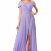 Pleated Off Shoulder A-line Slit Gown By Coya L2767Y -Dresses Shop pleated off shoulder a line slit gown by coya l2767y long formal dresses coya collection xs lilac 738749