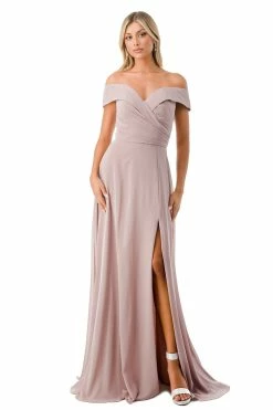 Pleated Off Shoulder A-line Slit Gown By Coya L2767Y 24 Pleated Off Shoulder A-line Slit Gown By Coya L2767Y -Dresses Shop pleated off shoulder a line slit gown by coya l2767y long formal dresses coya collection xs mauve 861433