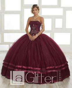 Strapless Glitter Dress By House Of Wu LA Glitter 24026