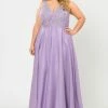 Plus Size A-line Gown With Embroidered Bodice By Poly USA W1074 -Dresses Shop plus size a line gown with embroidered bodice by poly usa w1074 long formal dresses poly usa plus size 14w lavender 427713