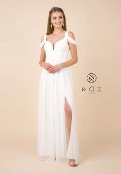 Plus Size Long A-line Cold Shoulder Dress By Nox Anabel Y277P -Dresses Shop plus size long a line cold shoulder dress by nox anabel y277p long formal dresses nox anabel 4xl white 290684