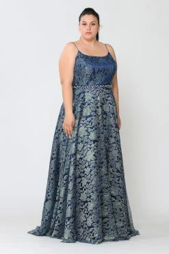 Plus Size Long Iridescent Floral Print Dress By Poly USA W1088 -Dresses Shop plus size long iridescent floral print dress by poly usa w1088 long formal dresses poly usa plus size 381470