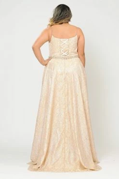 Plus Size Long Iridescent Floral Print Dress By Poly USA W1088 -Dresses Shop plus size long iridescent floral print dress by poly usa w1088 long formal dresses poly usa plus size 823783