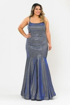 Plus Size Long Metallic Glitter Fitted Dress By Poly USA W1102 -Dresses Shop plus size long metallic glitter fitted dress by poly usa w1102 long formal dresses poly usa plus size 440954