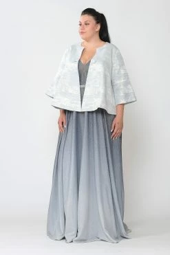 Plus Size Metallic Single Button Jacket By Poly USA JK1922 -Dresses Shop plus size metallic single button jacket by poly usa jk1922 long formal dresses poly usa plus size 118816