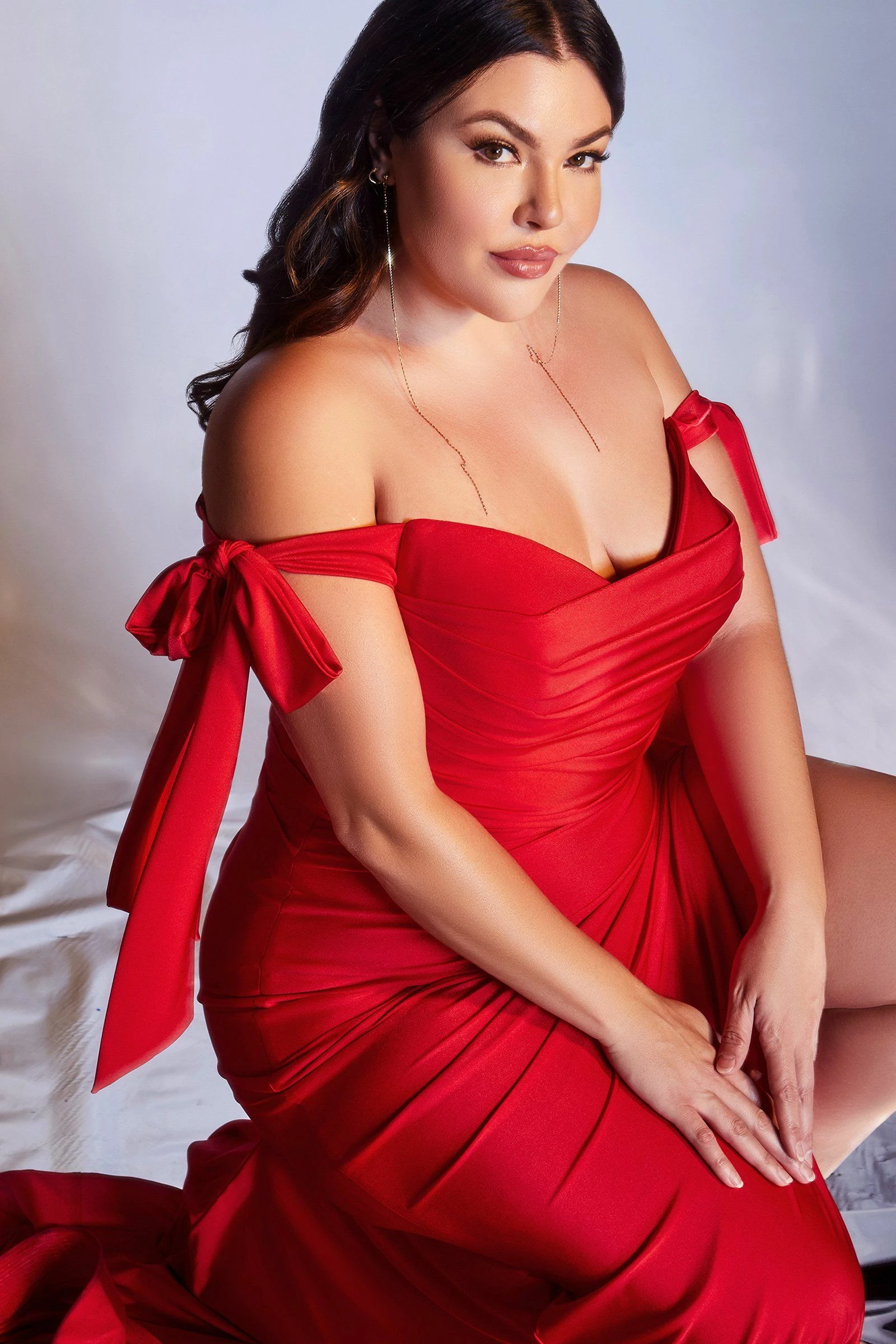 Plus Size Off Shoulder Gown By Cinderella Divine CD943C 17 Plus Size Off Shoulder Gown By Cinderella Divine CD943C - Image 15