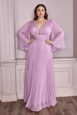 Plus Size Pleated Bell Sleeve Gown By Cinderella Divine CD242C -Dresses Shop plus size pleated bell sleeve gown by cinderella divine cd242c long formal dresses cinderella divine 783677