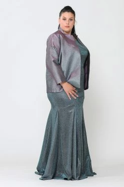 Plus Size Two Tone Metallic Formal Jacket By Poly USA JK1908 -Dresses Shop plus size two tone metallic formal jacket by poly usa jk1908 long formal dresses poly usa plus size 640951