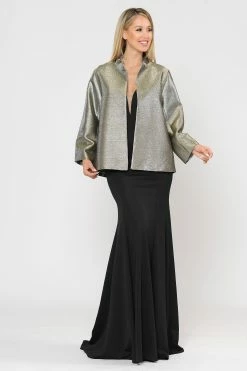 Plus Size Two Tone Metallic Formal Jacket By Poly USA JK1908