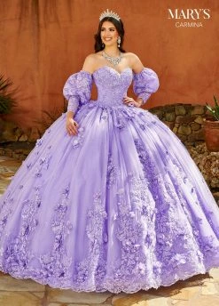 Puff Sleeves Quinceanera Dress By Mary's Bridal MQ1103