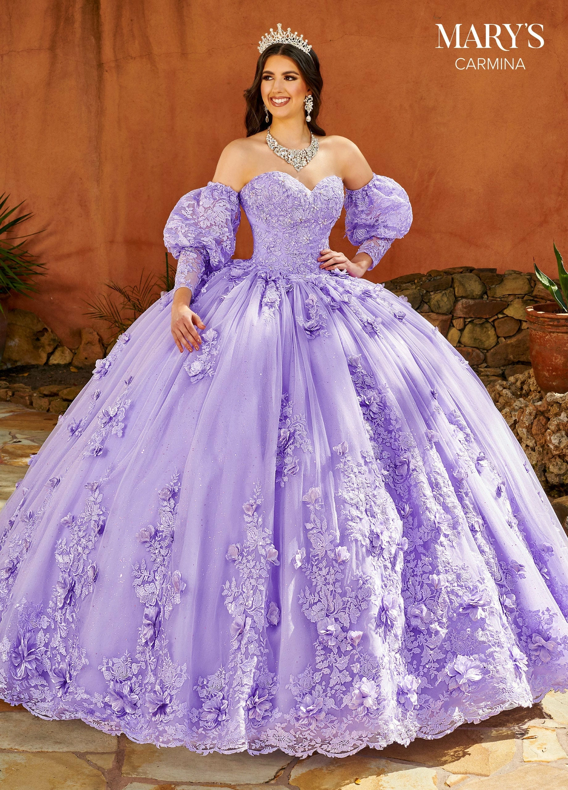 Puff Sleeves Quinceanera Dress By Mary's Bridal MQ1103 3 Puff Sleeves Quinceanera Dress By Mary's Bridal MQ1103