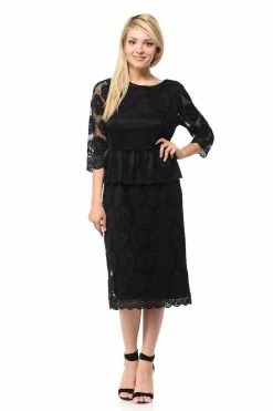 Red Short Floral Lace Dress With Sleeves By Lenovia -Dresses Shop red short floral lace dress with sleeves by lenovia short cocktail dresses lenovia s black 166935