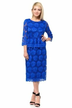 Red Short Floral Lace Dress With Sleeves By Lenovia -Dresses Shop red short floral lace dress with sleeves by lenovia short cocktail dresses lenovia s royal 915625