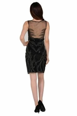 Red Short Sequined Illusion Sweetheart Dress By Poly USA -Dresses Shop red short sequined illusion sweetheart dress by poly usa short cocktail dresses poly usa 343314