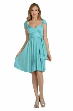 Royal Blue Short Convertible Jersey Dress By Poly USA -Dresses Shop royal blue short convertible jersey dress by poly usa short cocktail dresses poly usa s aqua 778051