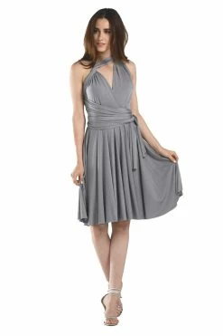 Royal Blue Short Convertible Jersey Dress By Poly USA -Dresses Shop royal blue short convertible jersey dress by poly usa short cocktail dresses poly usa s gray 551151